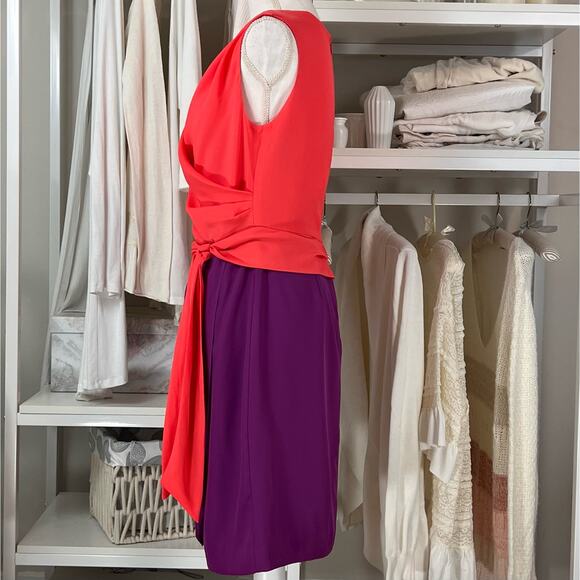 Suzi Chin for Maggy Sz. Medium, boutique colorblock dress fun flirty party #0666 - Picture 3 of 7